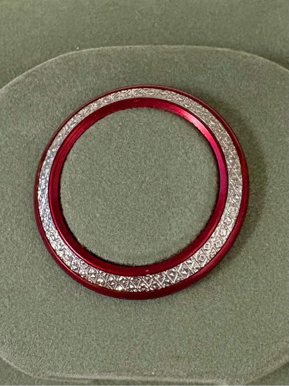 Gucci Red Diamond Cut Bezel for vintage Gucci Bezel watch